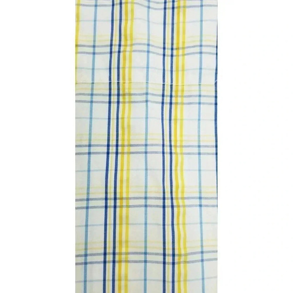 Zegna Sport Size Medium Regular Fit Men's White Blue Yellow Check Cotton Shirt - Picture 6 of 10